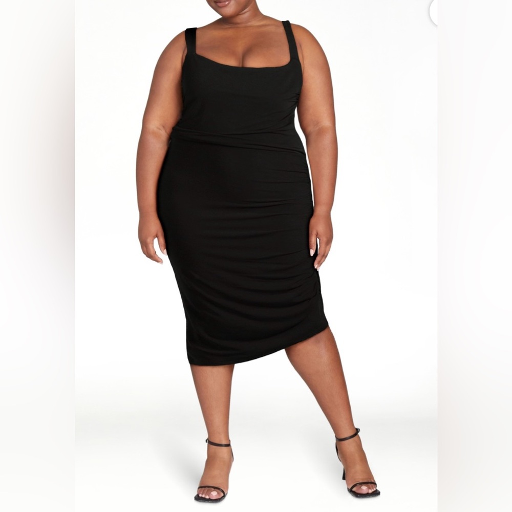 🖤 Sleeveless 🖤 Black Stretchy Knee Length Dress by Sophia Vergara sizes 2X,3XL